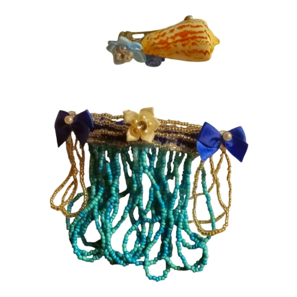Beaded ocean vibe barrette